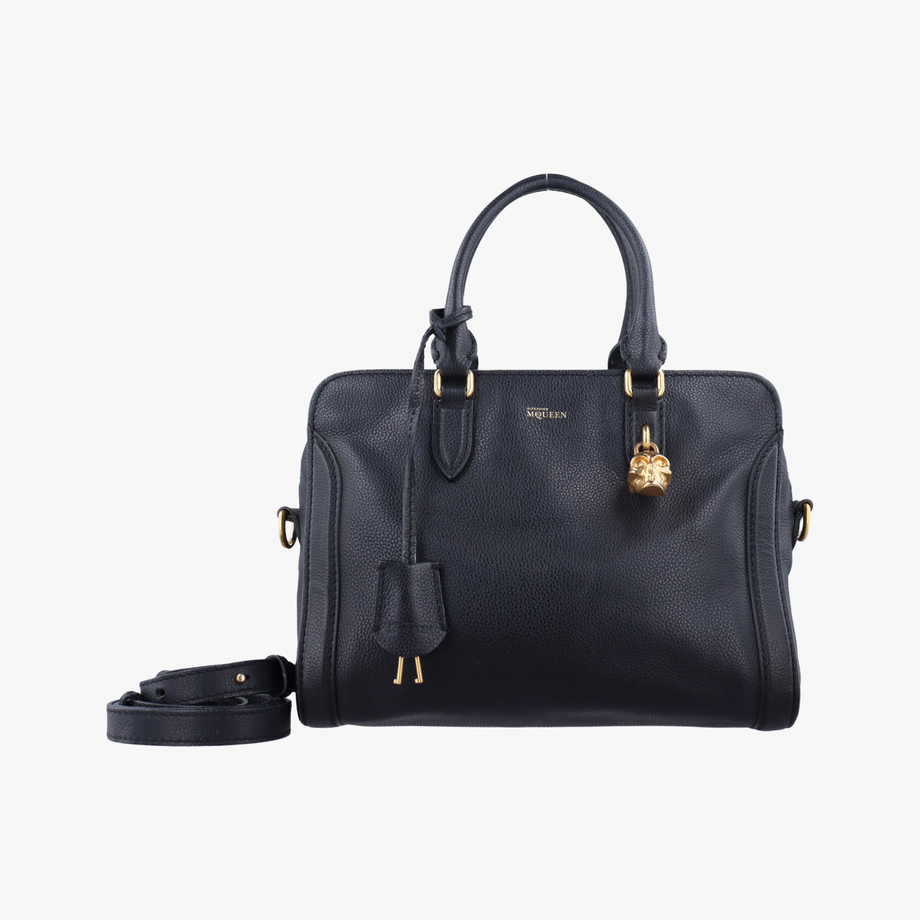 Vintage Alexander McQueen Skull Top Black Leather  shoulderbag | stylenewstar