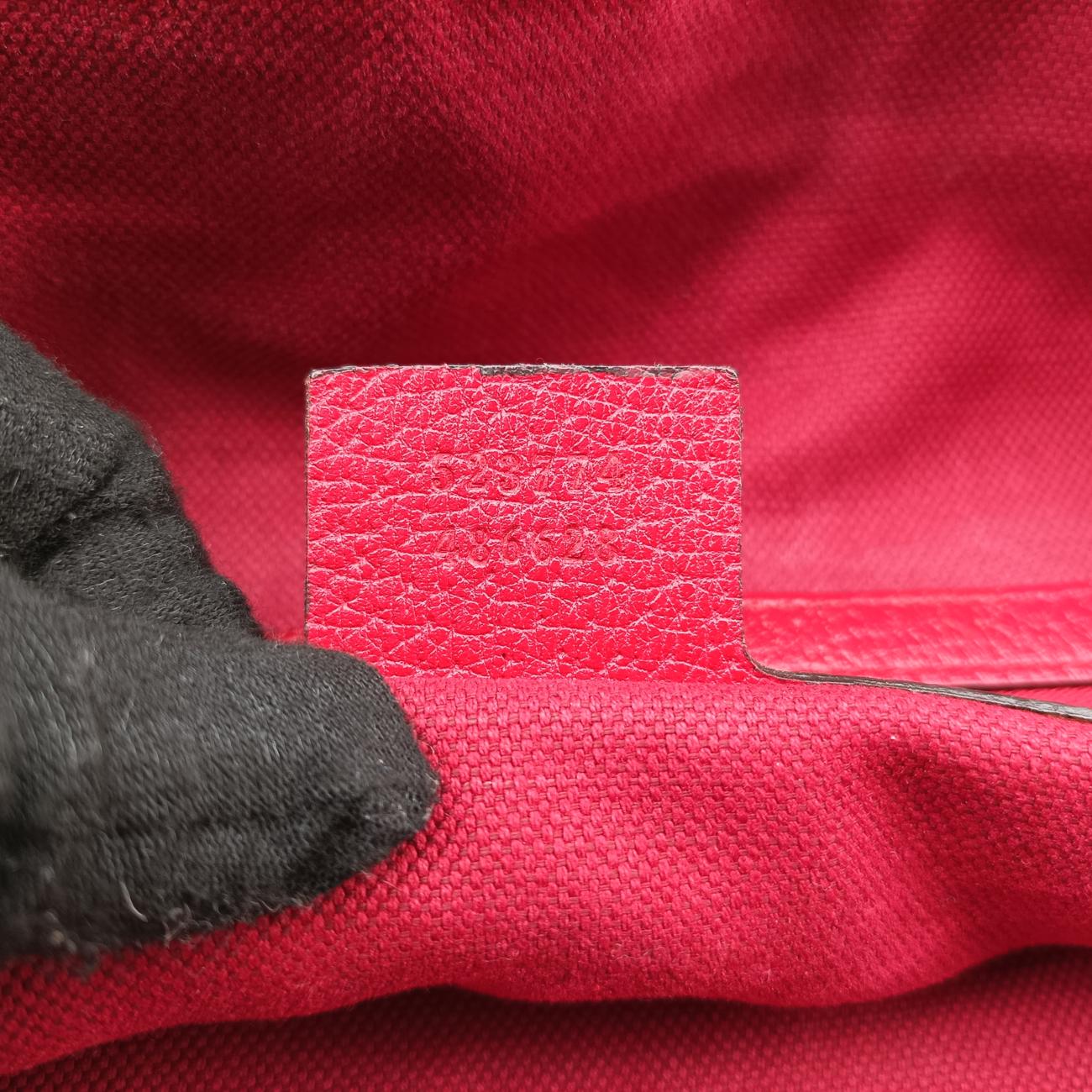 Pre-owned Gucci Print Blue×Red×Ivory canvas x leather 523774 handbag | stylenewstar