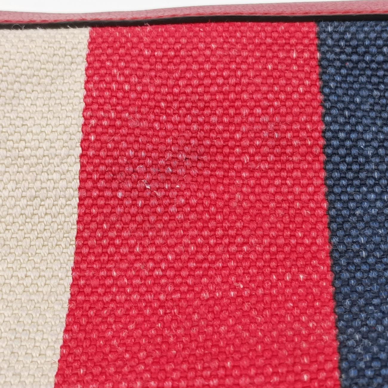 Pre-owned Gucci Print Blue×Red×Ivory canvas x leather 523774 handbag | stylenewstar