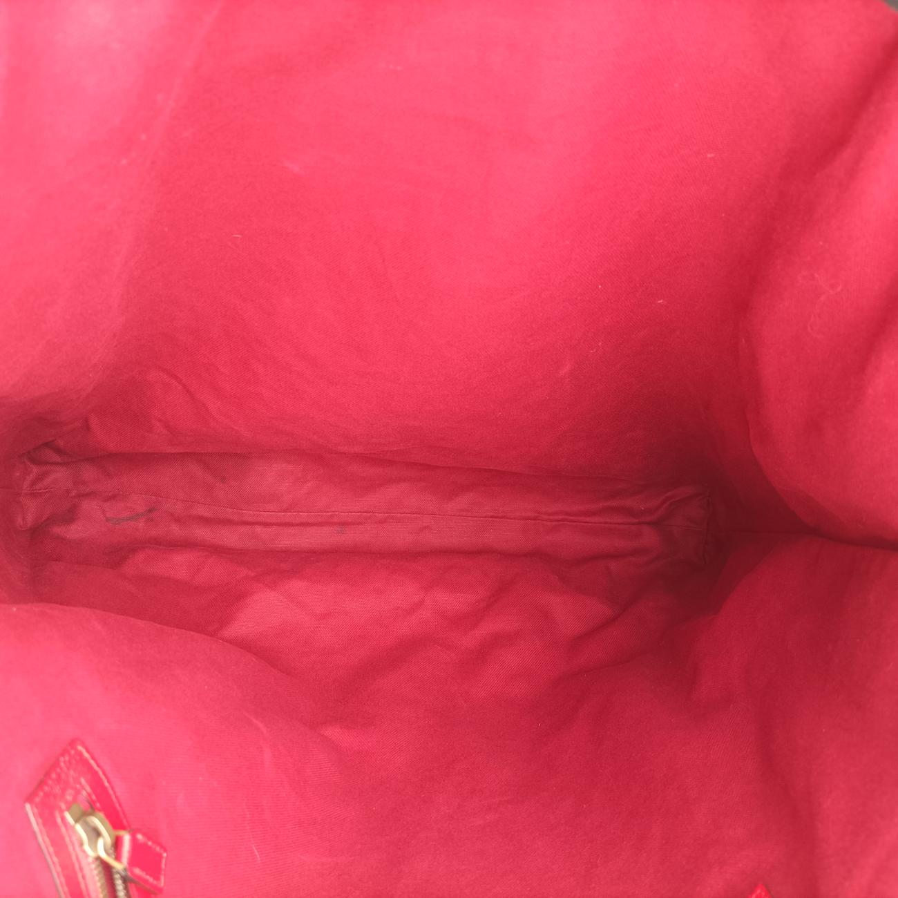 Pre-owned Gucci Print Blue×Red×Ivory canvas x leather 523774 handbag | stylenewstar