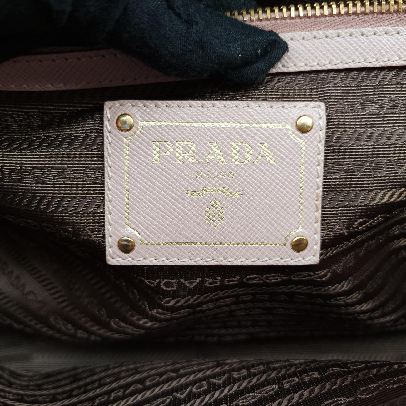 Pre-owned Prada Lux Frame Top Pink SAFFIANO Leather  handbag | stylenewstar