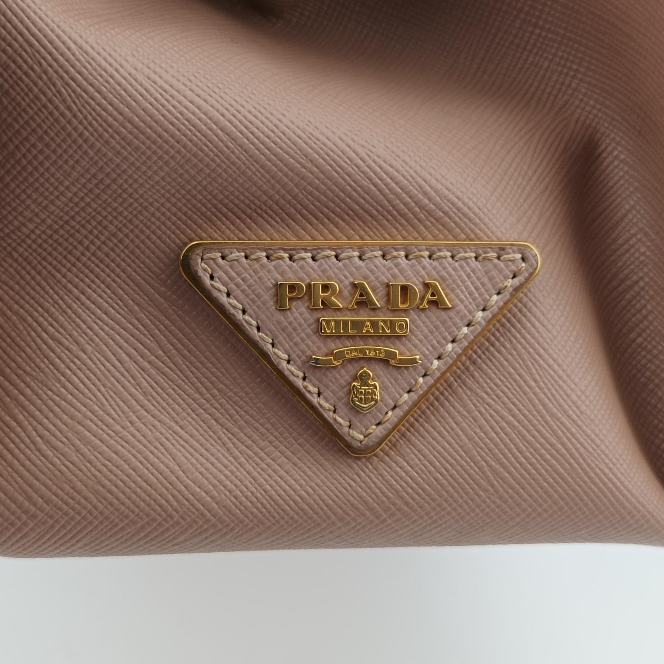 Pre-owned Prada Lux Frame Top Pink SAFFIANO Leather  handbag | stylenewstar