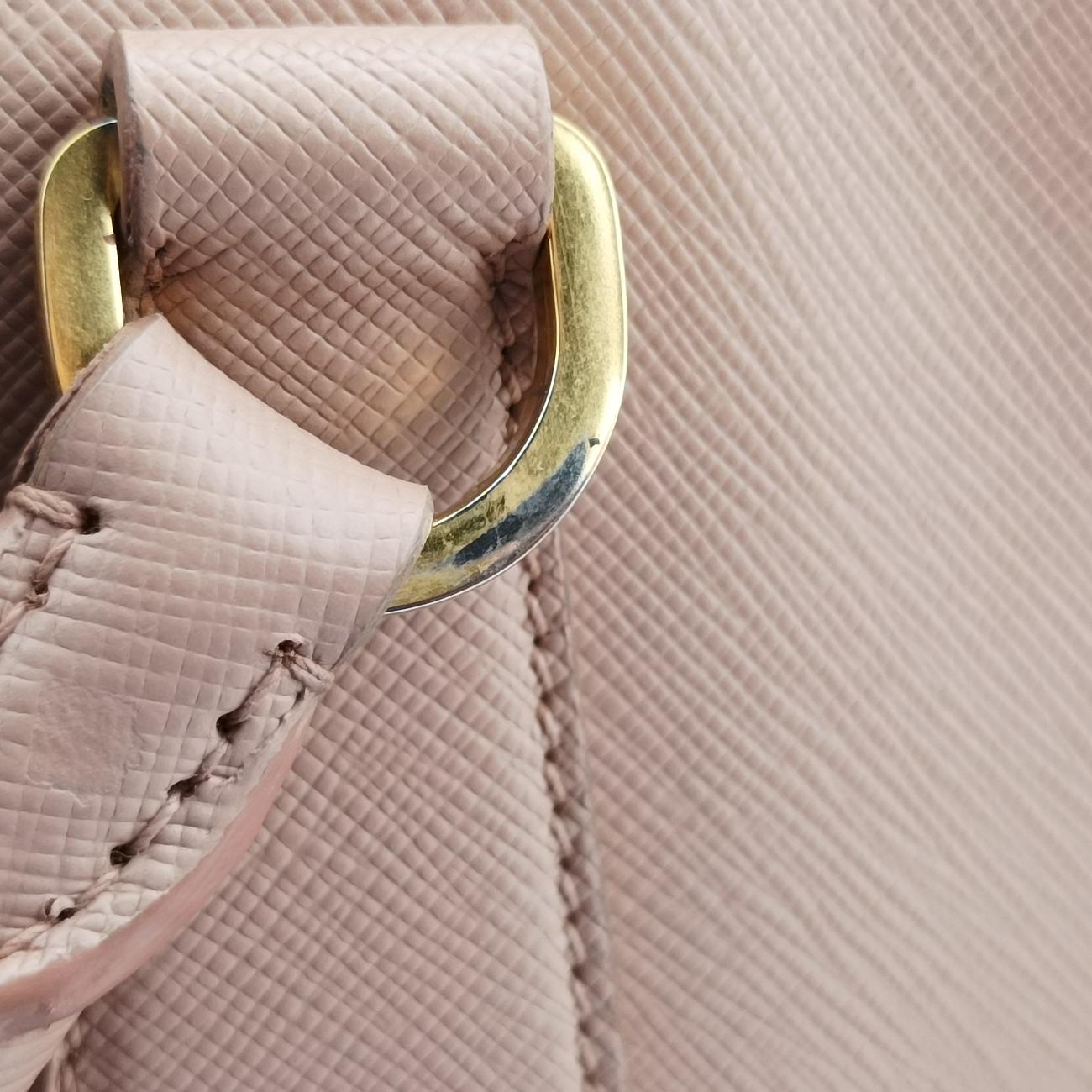 Pre-owned Prada Lux Frame Top Pink SAFFIANO Leather  handbag | stylenewstar