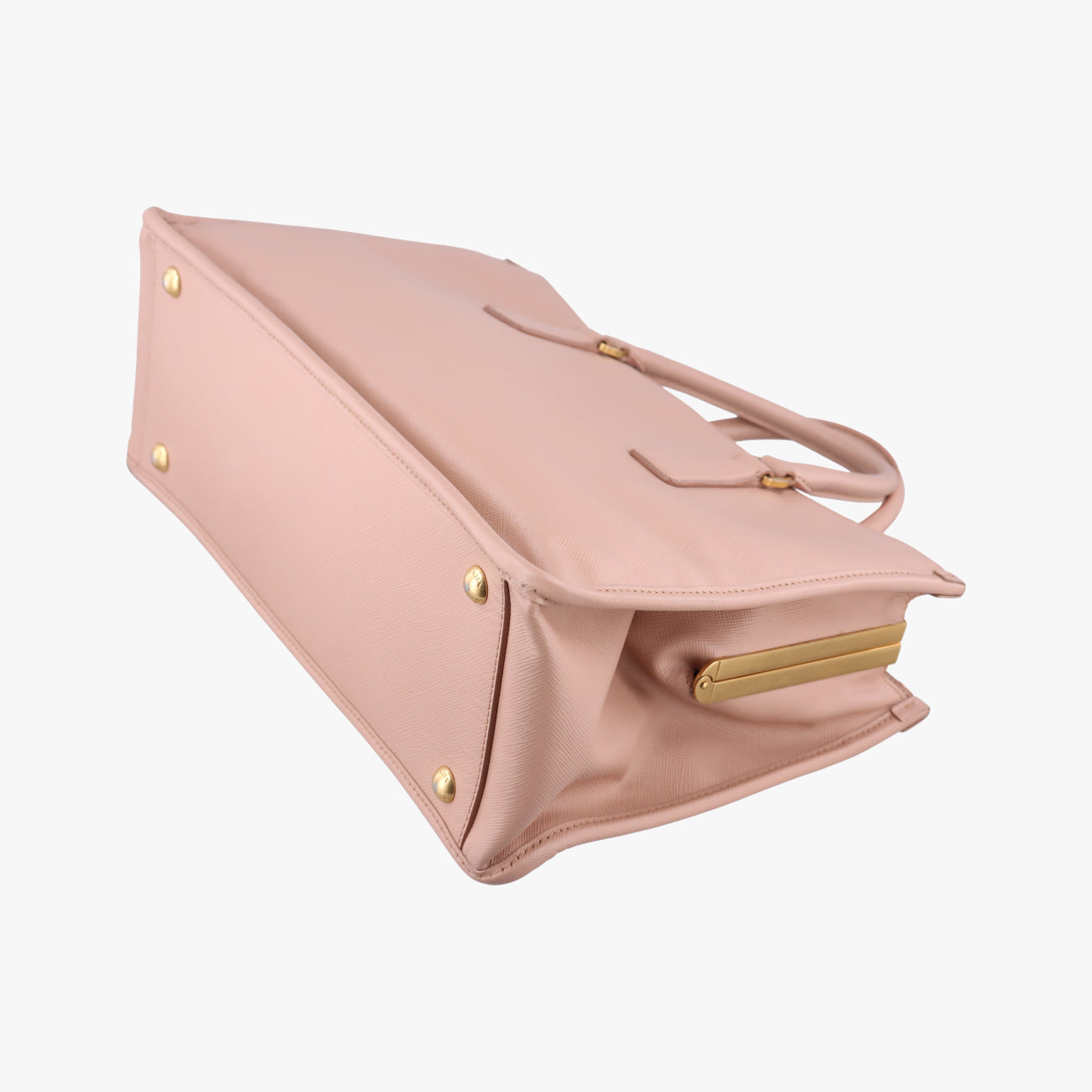 Pre-owned Prada Lux Frame Top Pink SAFFIANO Leather  handbag | stylenewstar