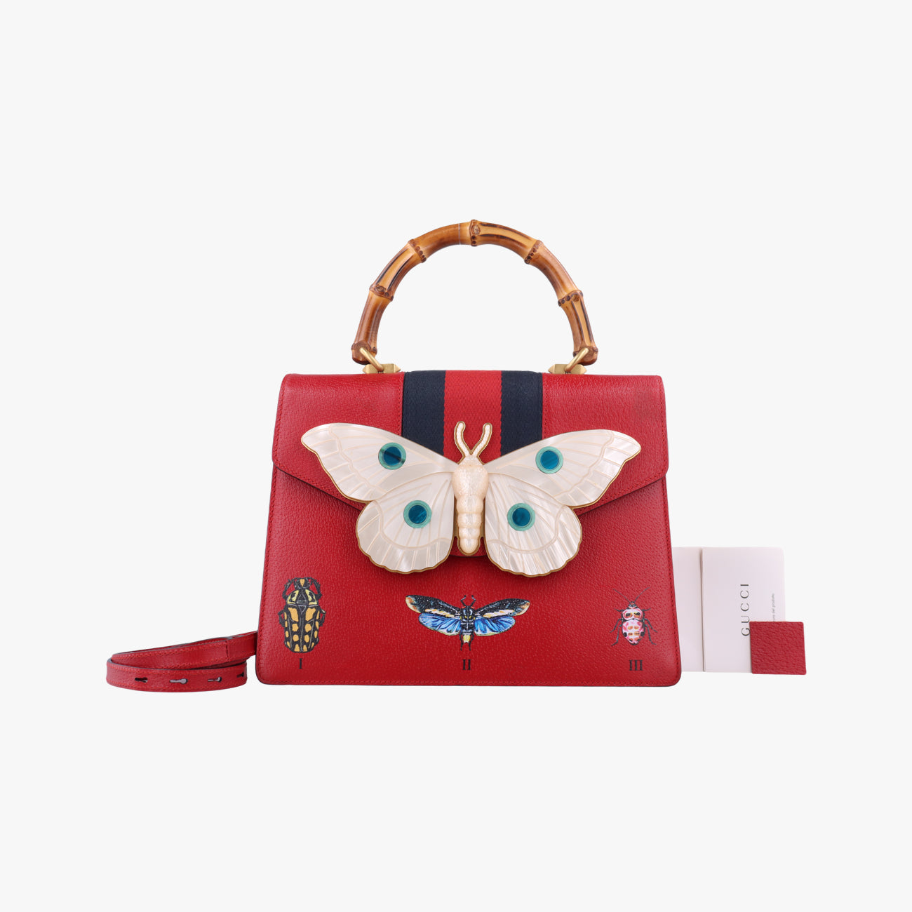 Bamboo Web butterfly Red Leather C022770143