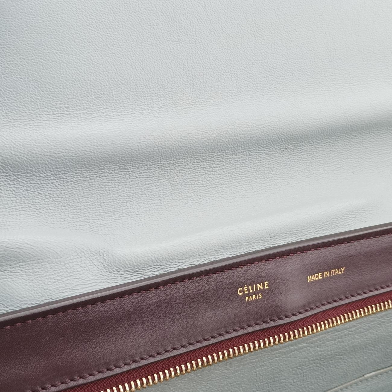 Pre-owned Celine Trapèze Black x Grey leather × suede  shoulderbag | stylenewstar