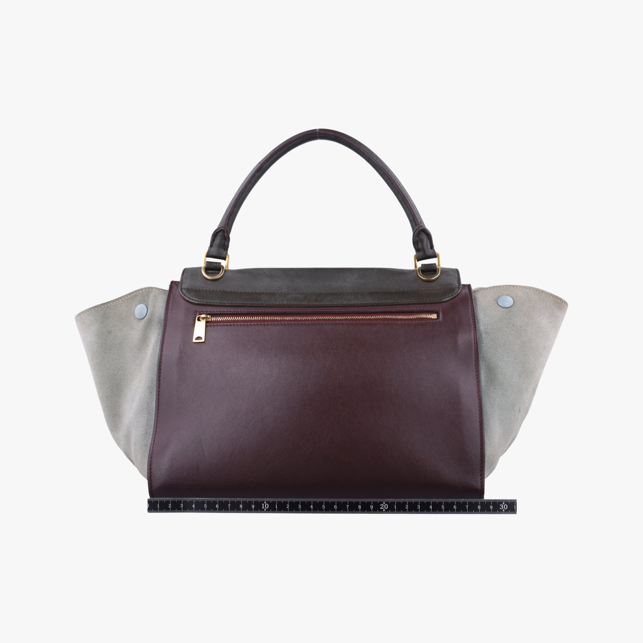 Pre-owned Celine Trapèze Black x Grey leather × suede  shoulderbag | stylenewstar