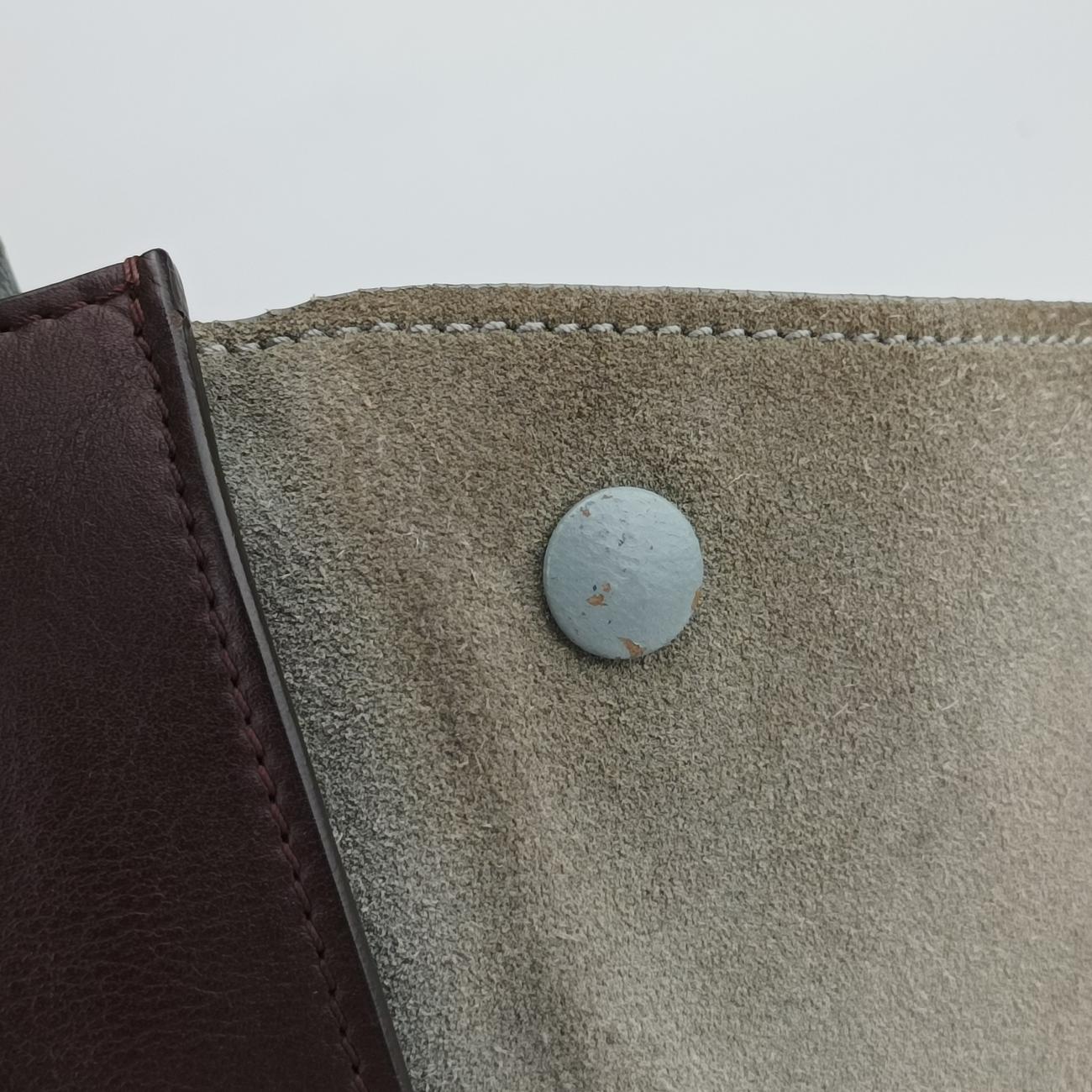 Pre-owned Celine Trapèze Black x Grey leather × suede  shoulderbag | stylenewstar