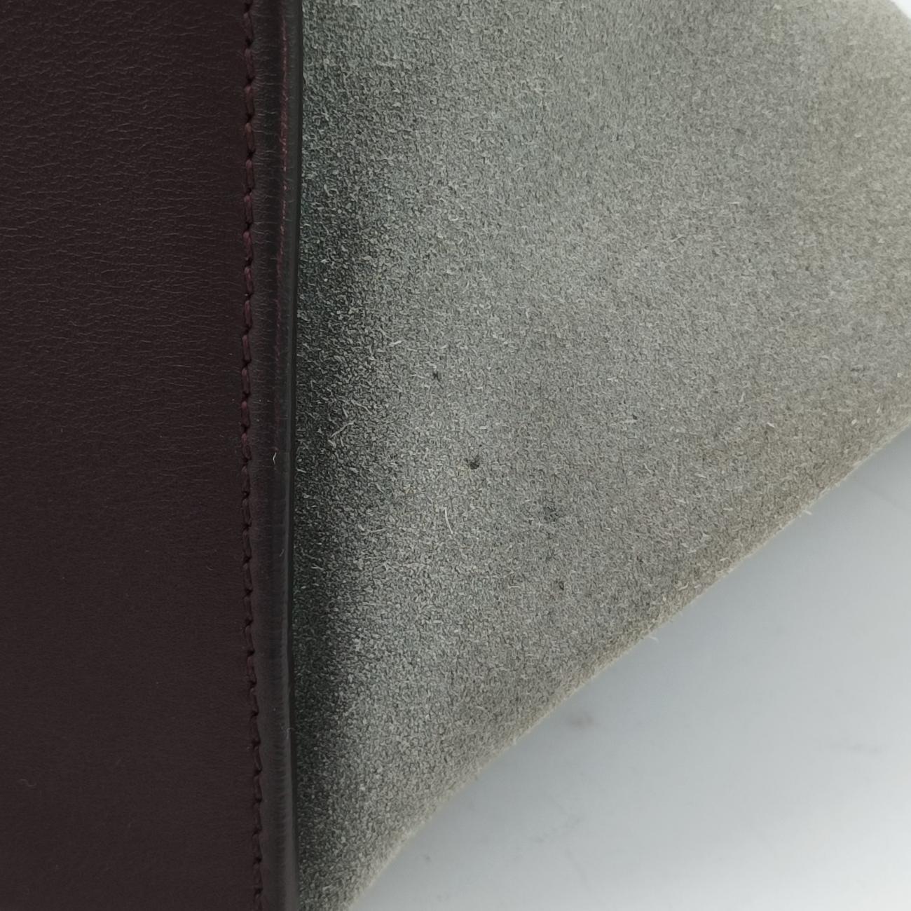 Pre-owned Celine Trapèze Black x Grey leather × suede  shoulderbag | stylenewstar