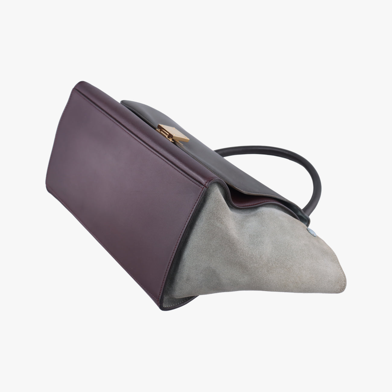 Pre-owned Celine Trapèze Black x Grey leather × suede  shoulderbag | stylenewstar