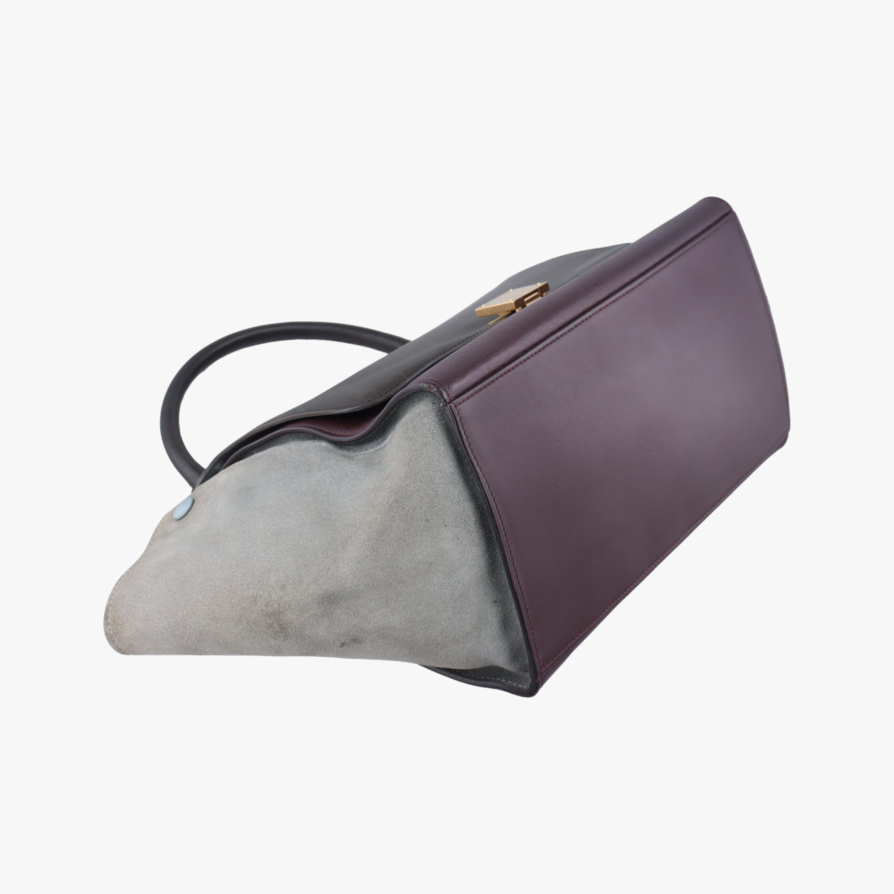 Pre-owned Celine Trapèze Black x Grey leather × suede  shoulderbag | stylenewstar