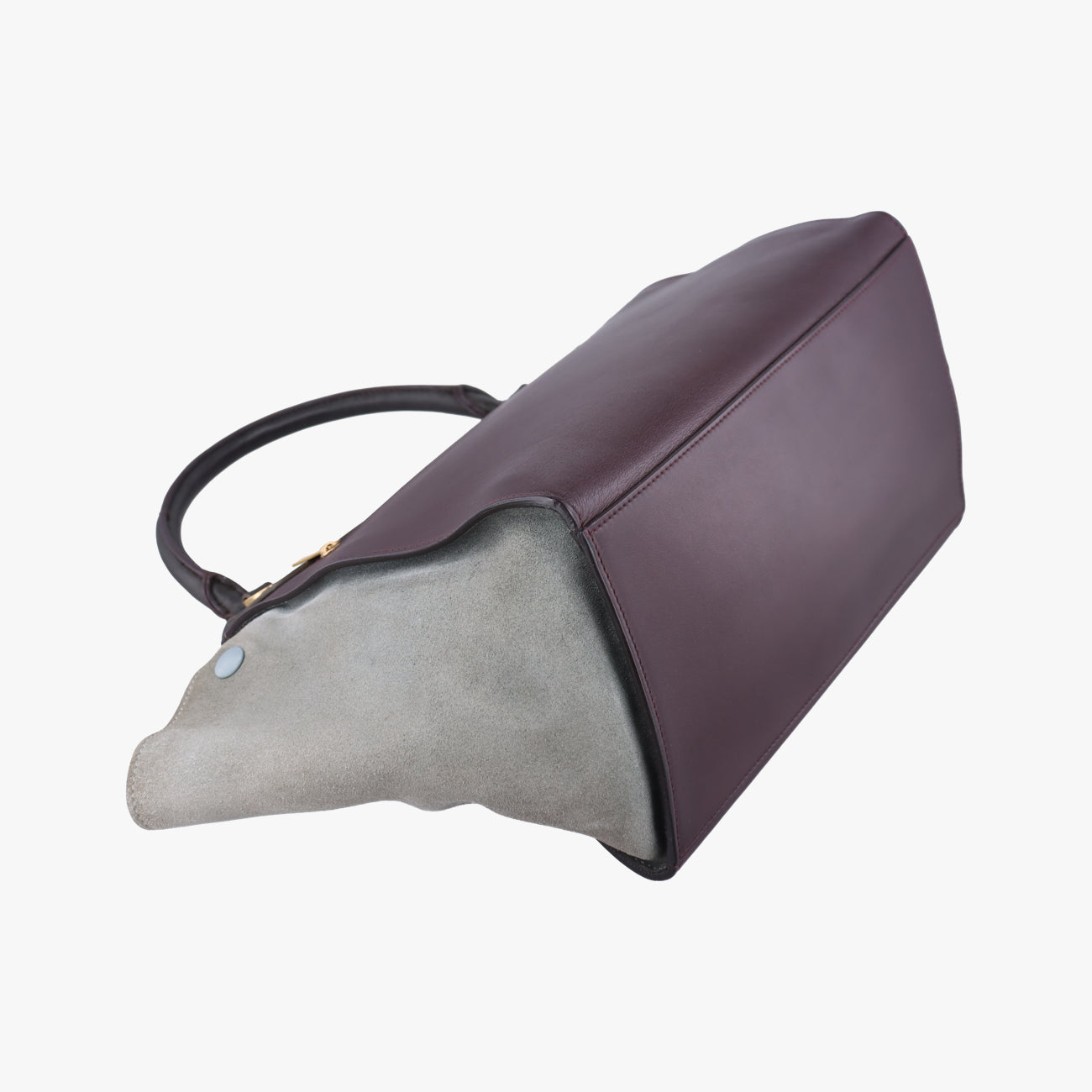 Pre-owned Celine Trapèze Black x Grey leather × suede  shoulderbag | stylenewstar