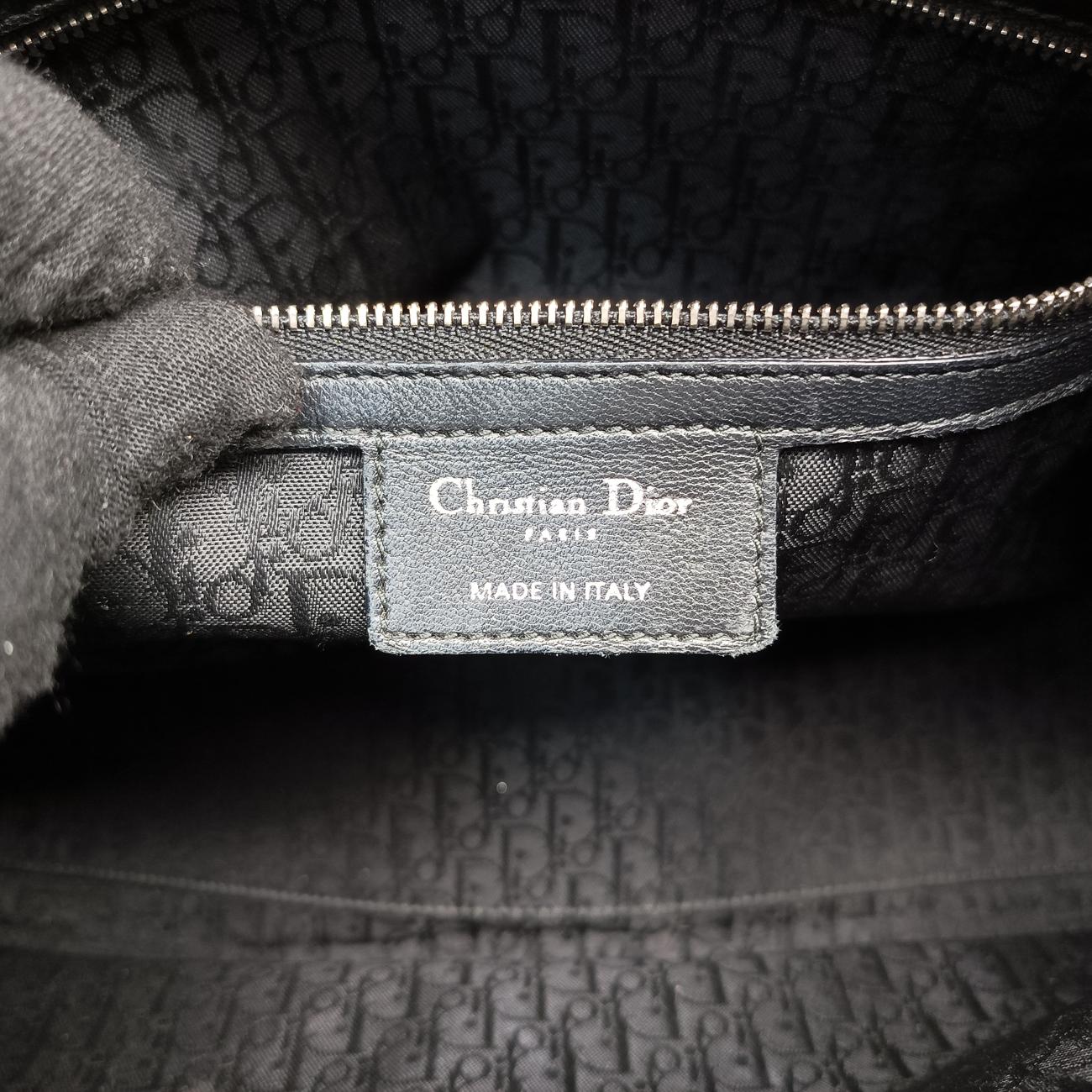 Pre-owned Christian Dior Lady Dior Grey lambskin  shoulderbag | stylenewstar