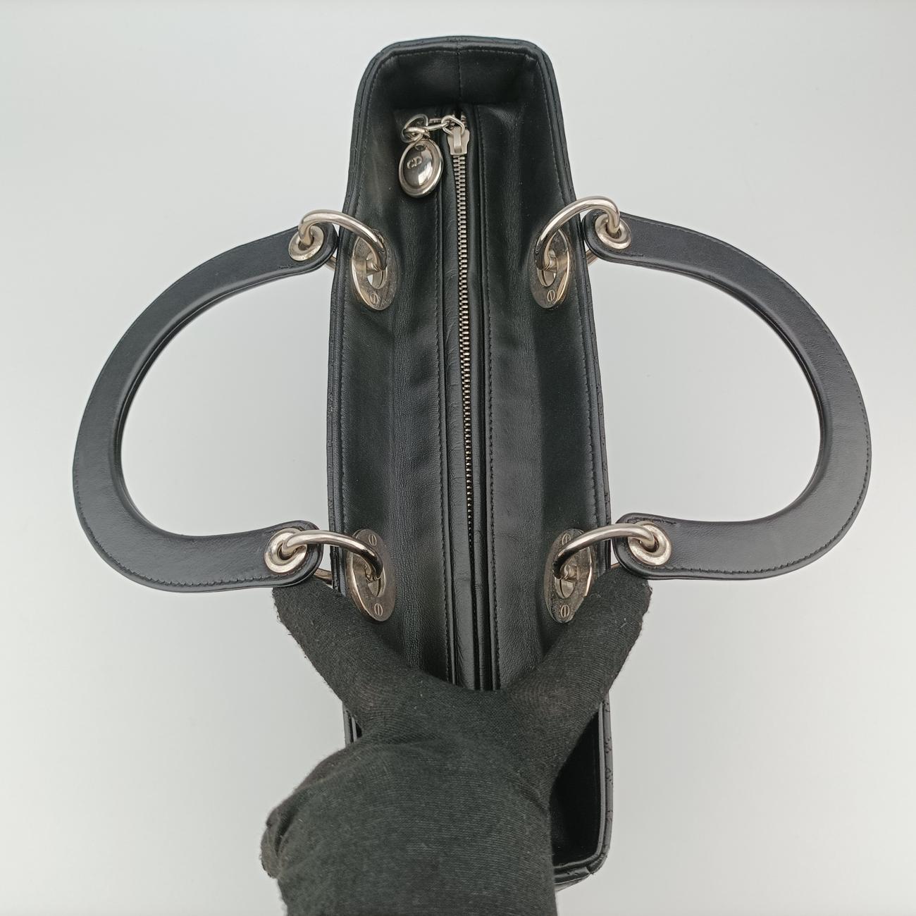 Pre-owned Christian Dior Lady Dior Grey lambskin  shoulderbag | stylenewstar