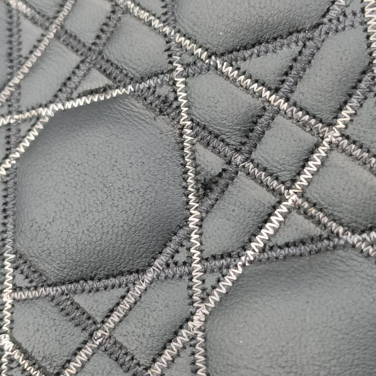 Pre-owned Christian Dior Lady Dior Grey lambskin  shoulderbag | stylenewstar