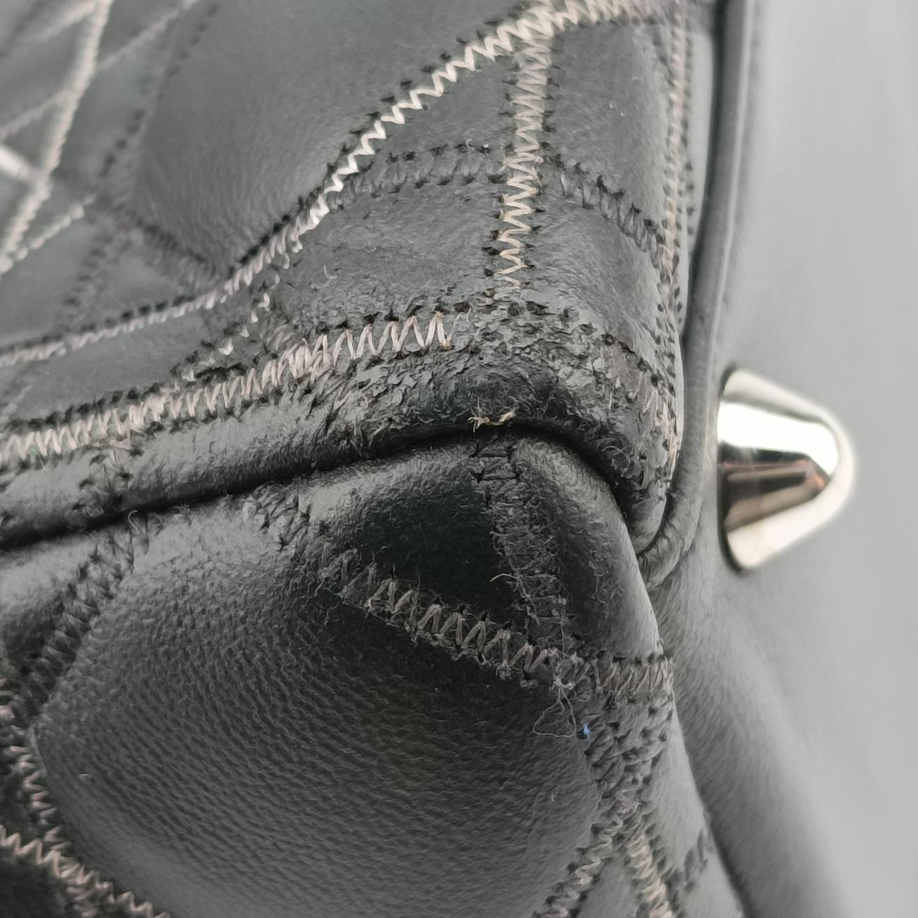 Pre-owned Christian Dior Lady Dior Grey lambskin  shoulderbag | stylenewstar