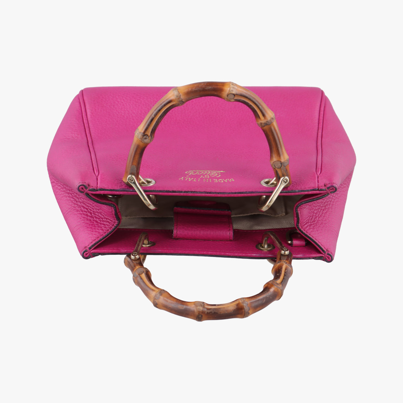 Pre-owned Gucci Bamboo Shopper Rose Leather 368823 shoulderbag | stylenewstar