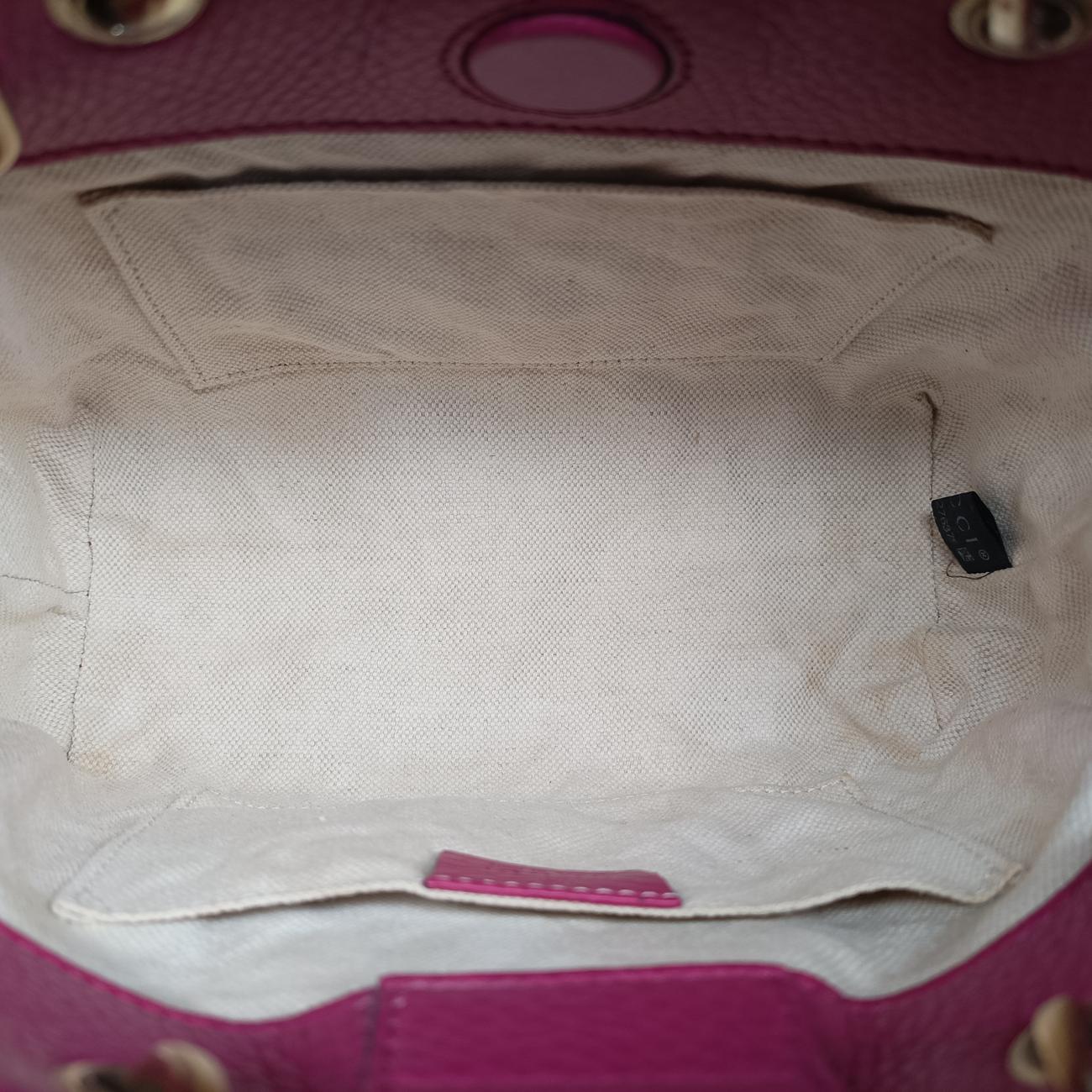 Pre-owned Gucci Bamboo Shopper Rose Leather 368823 shoulderbag | stylenewstar