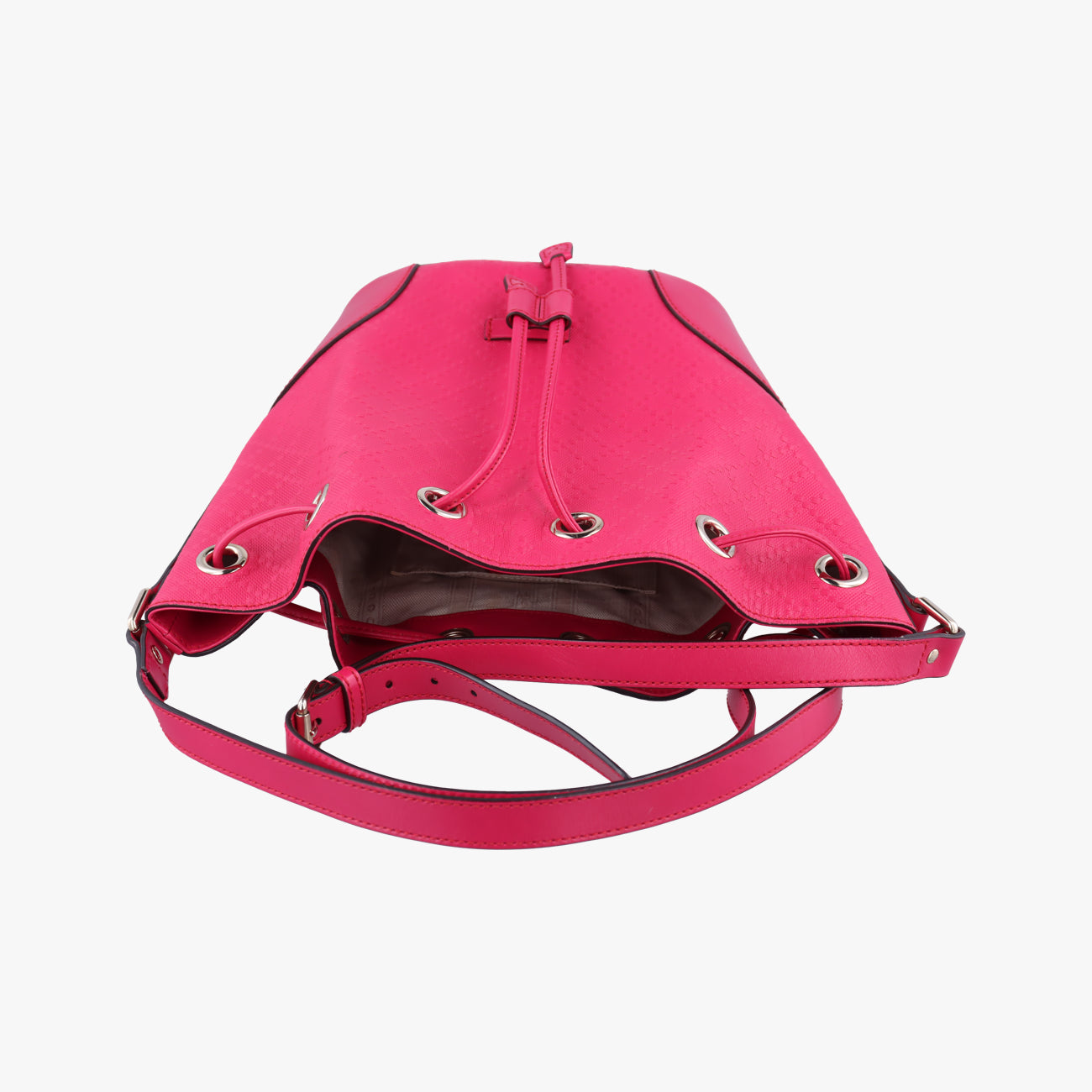 Pre-owned Gucci Bright Diamante Bucket Rose Leather 354229 shoulderbag | stylenewstar