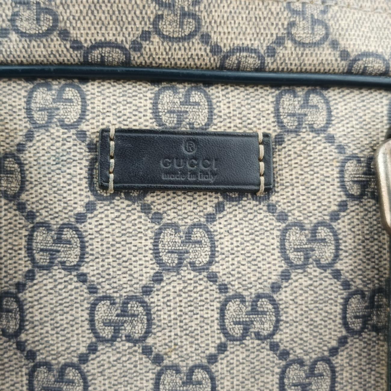 Pre-owned Gucci Diamante Beige×Black PVC coated canvas 208463 handbag | stylenewstar