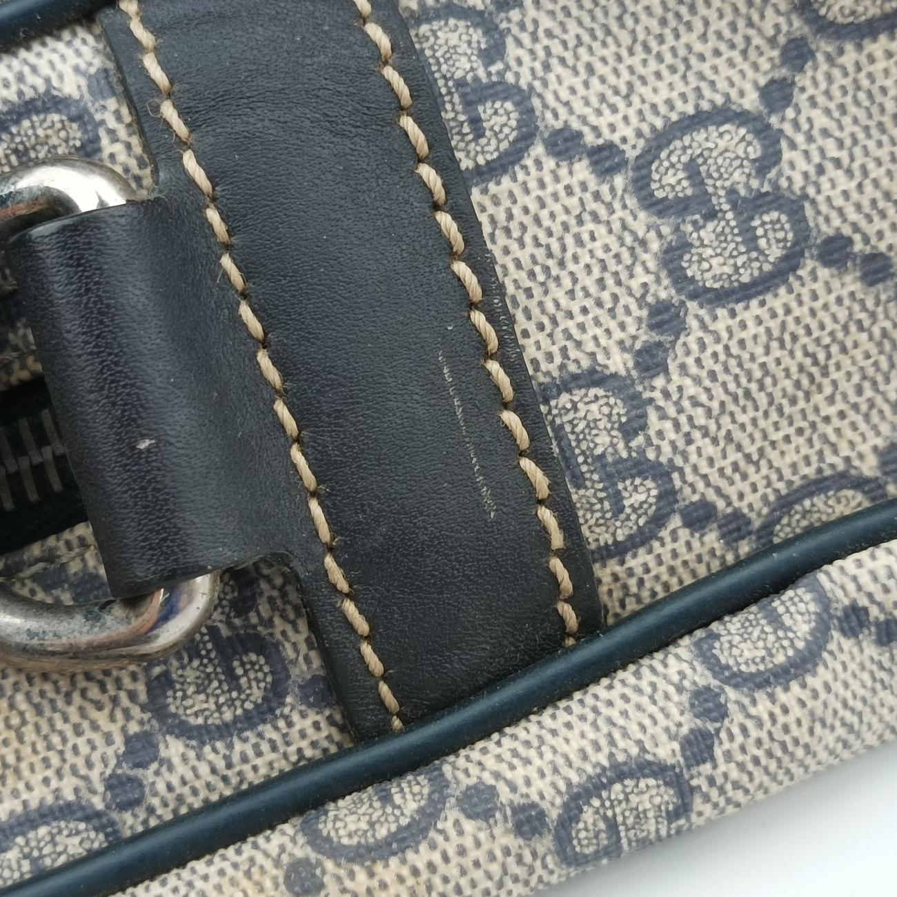 Pre-owned Gucci Diamante Beige×Black PVC coated canvas 208463 handbag | stylenewstar