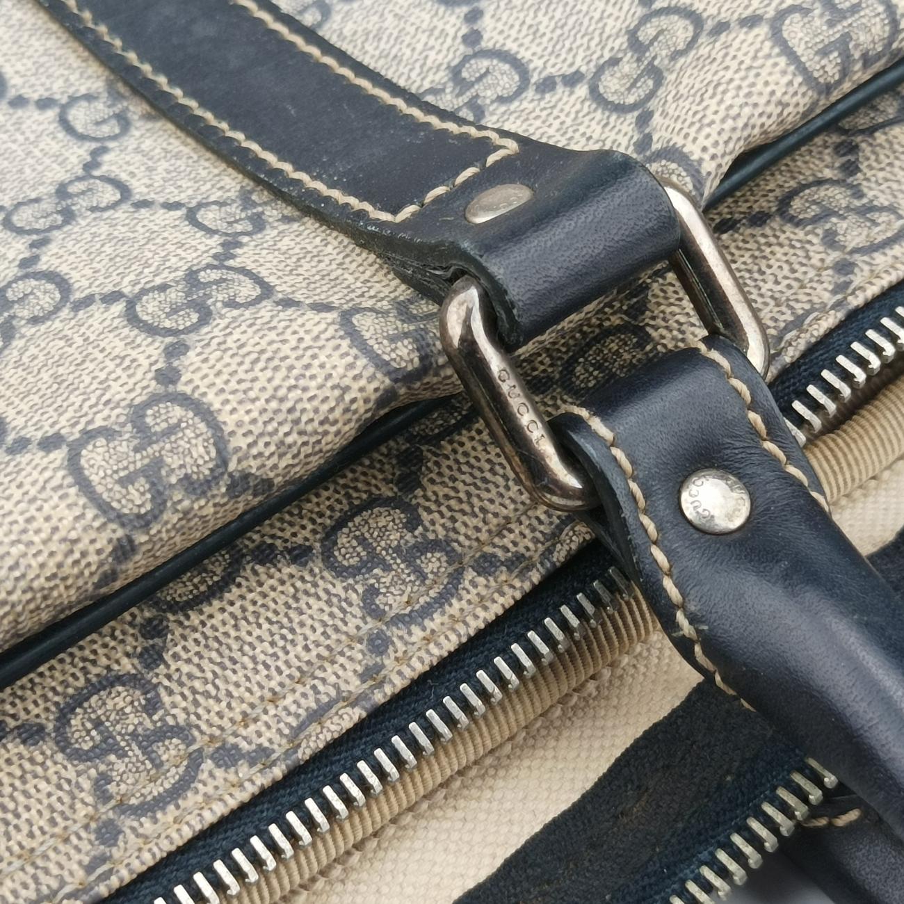 Pre-owned Gucci Diamante Beige×Black PVC coated canvas 208463 handbag | stylenewstar