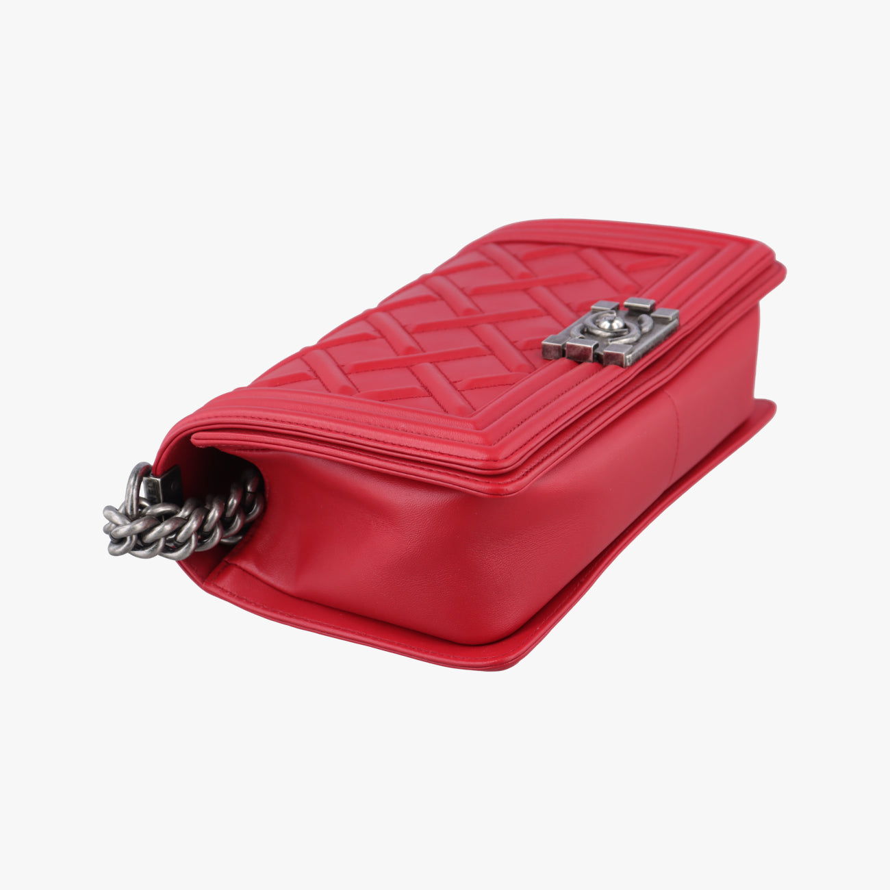 Pre-owned Chanel BOY CHANEL Red lambskin A66094 shoulderbag | stylenewstar