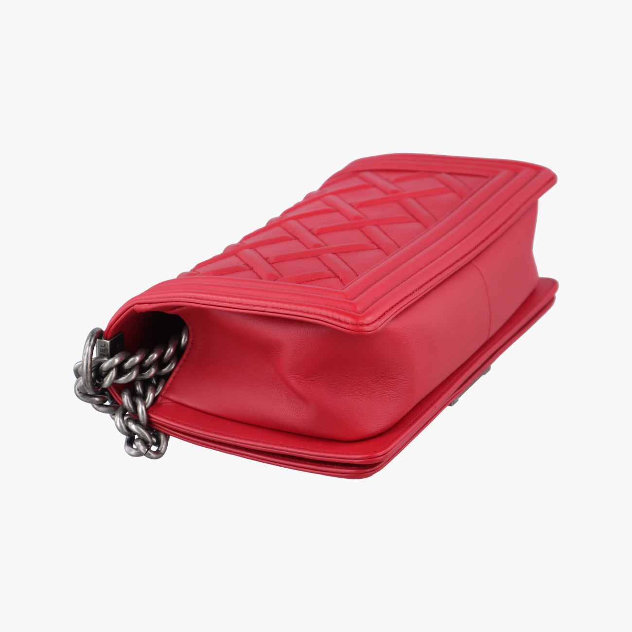 Pre-owned Chanel BOY CHANEL Red lambskin A66094 shoulderbag | stylenewstar