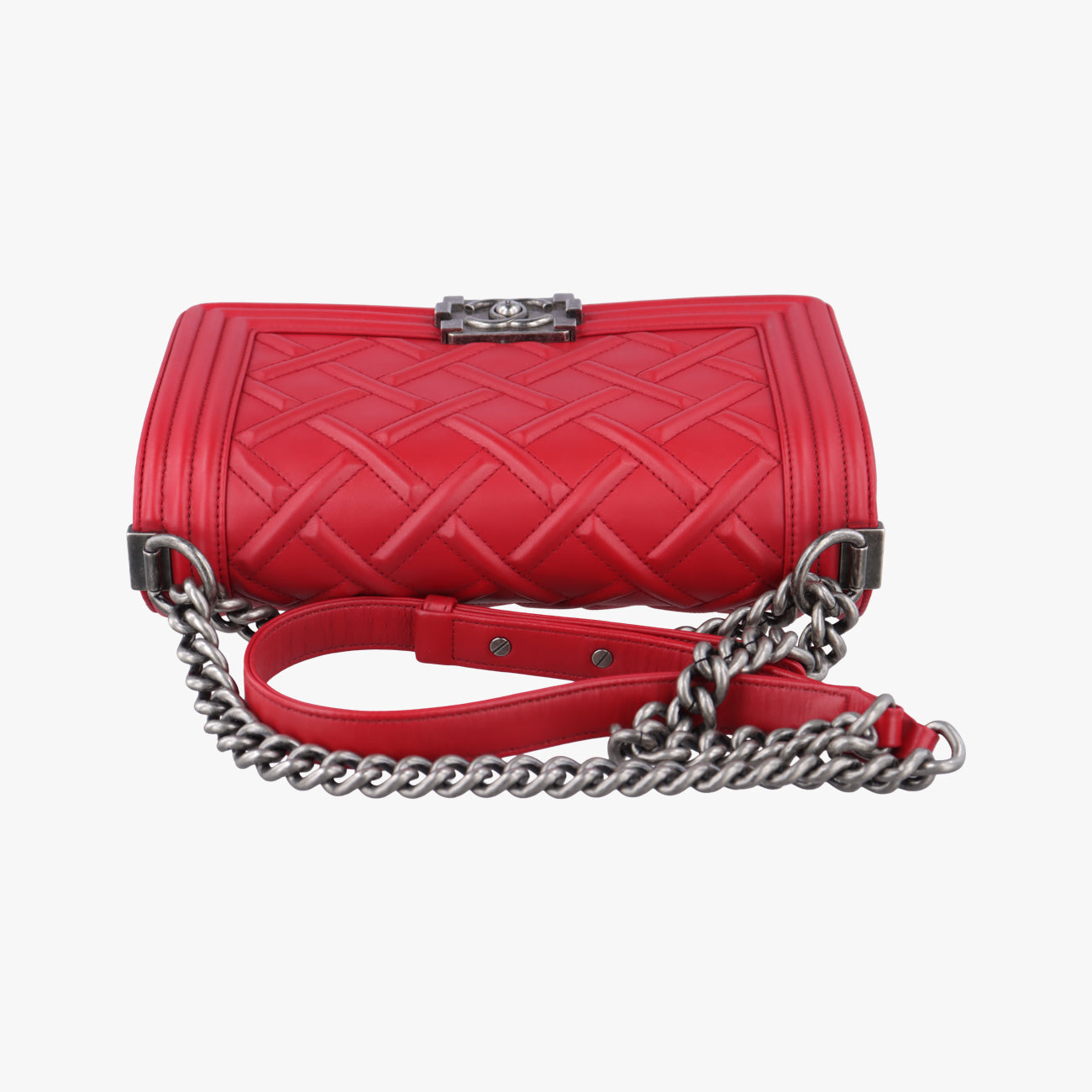 Pre-owned Chanel BOY CHANEL Red lambskin A66094 shoulderbag | stylenewstar