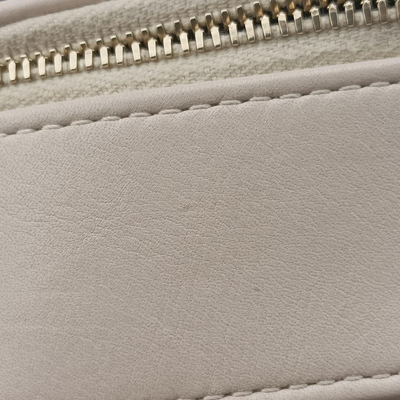 Pre-owned Chanel Button Up Double Zip Camera Pinkish Beige Leather A57574 shoulderbag | stylenewstar