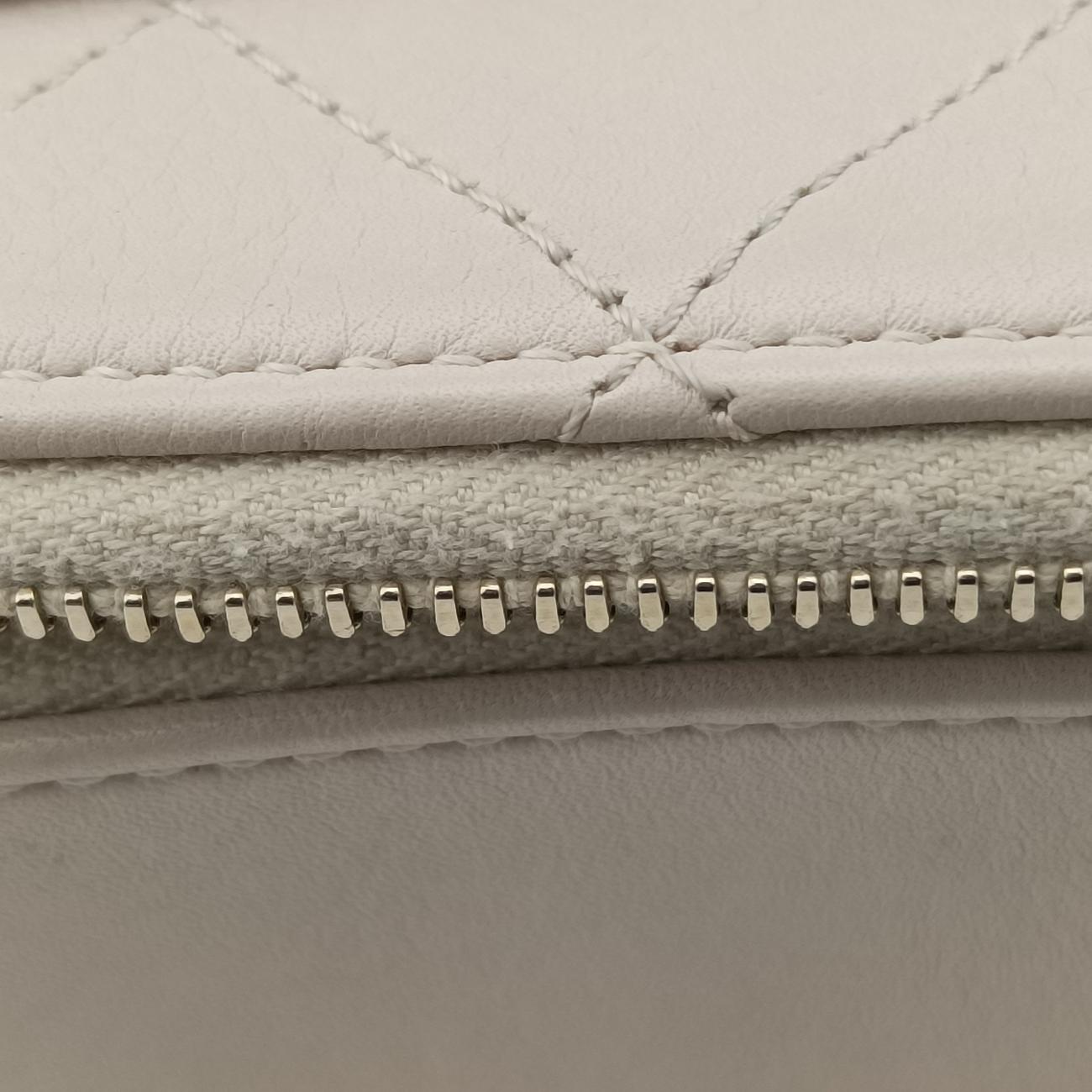 Pre-owned Chanel Button Up Double Zip Camera Pinkish Beige Leather A57574 shoulderbag | stylenewstar