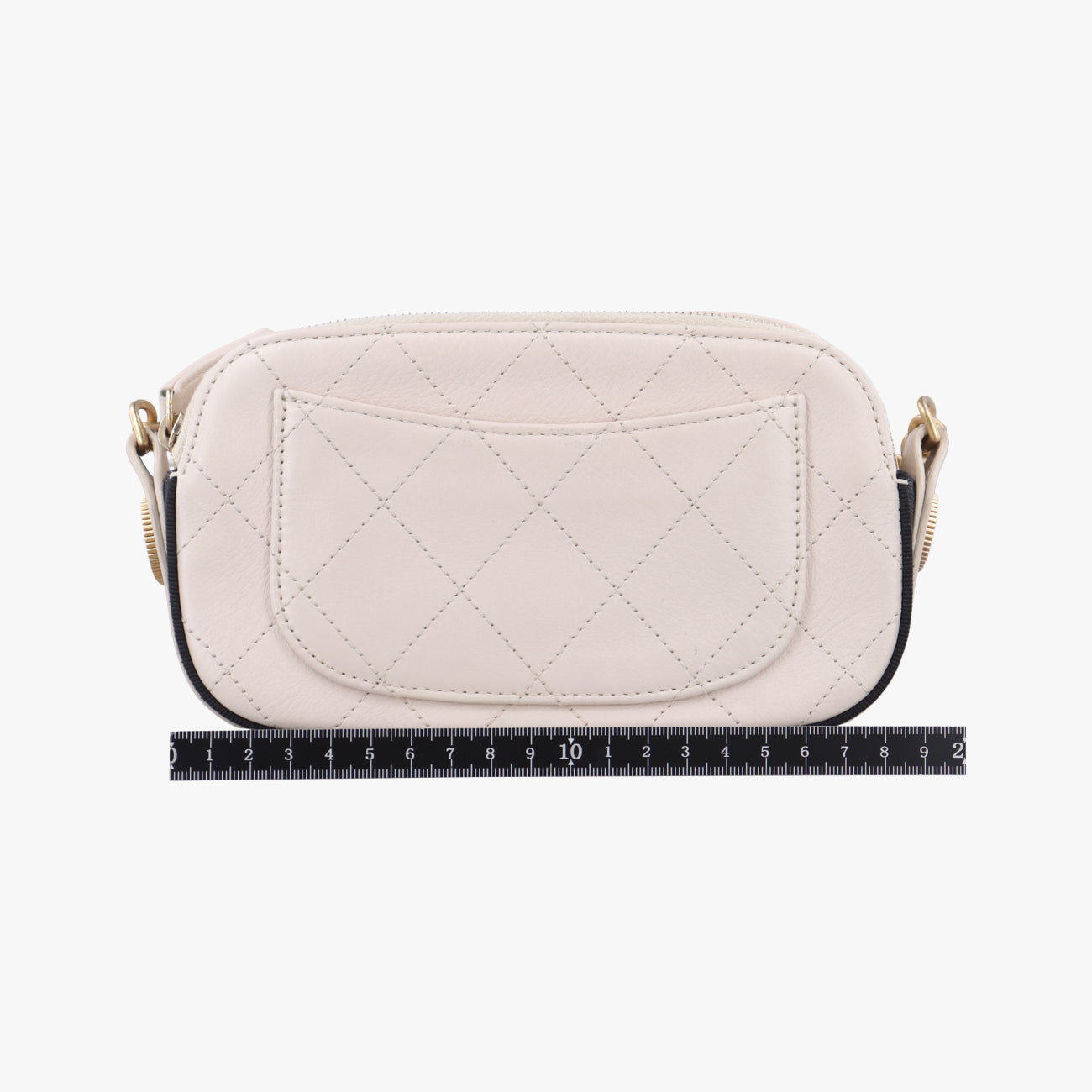 Pre-owned Chanel Button Up Double Zip Camera Pinkish Beige Leather A57574 shoulderbag | stylenewstar