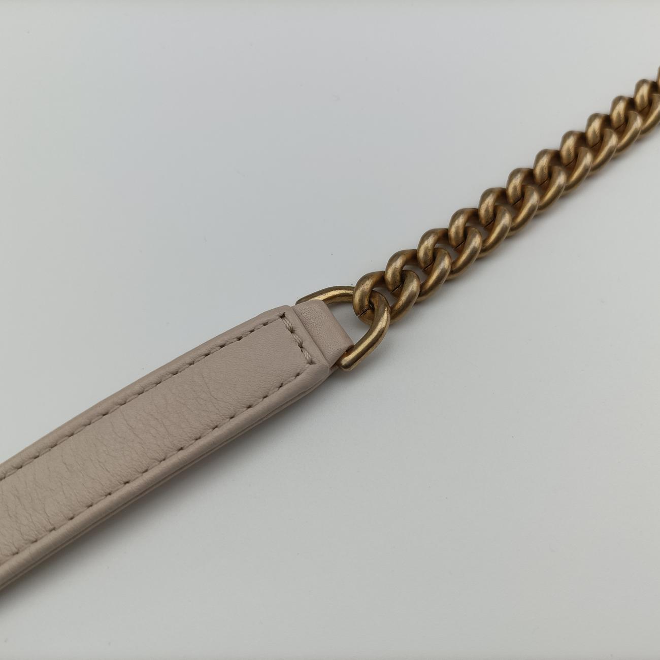 Pre-owned Chanel Button Up Double Zip Camera Pinkish Beige Leather A57574 shoulderbag | stylenewstar