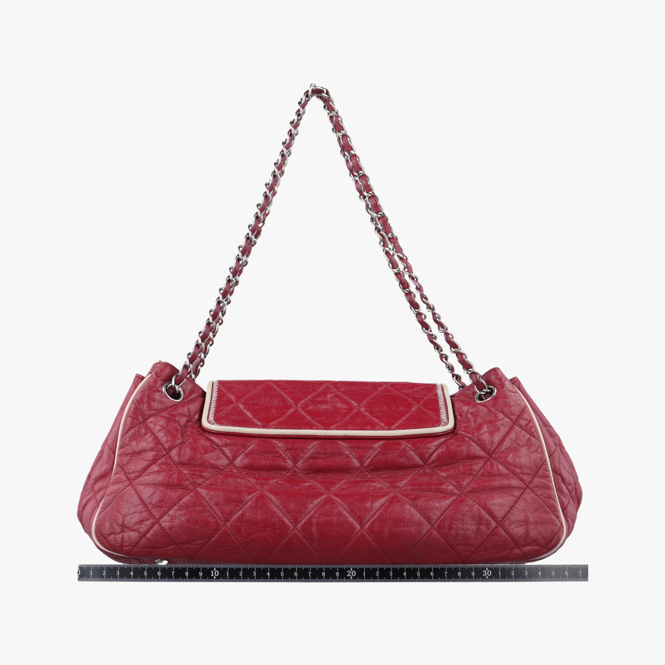 Vintage Chanel East West Red lambskin A37694 shoulderbag | stylenewstar