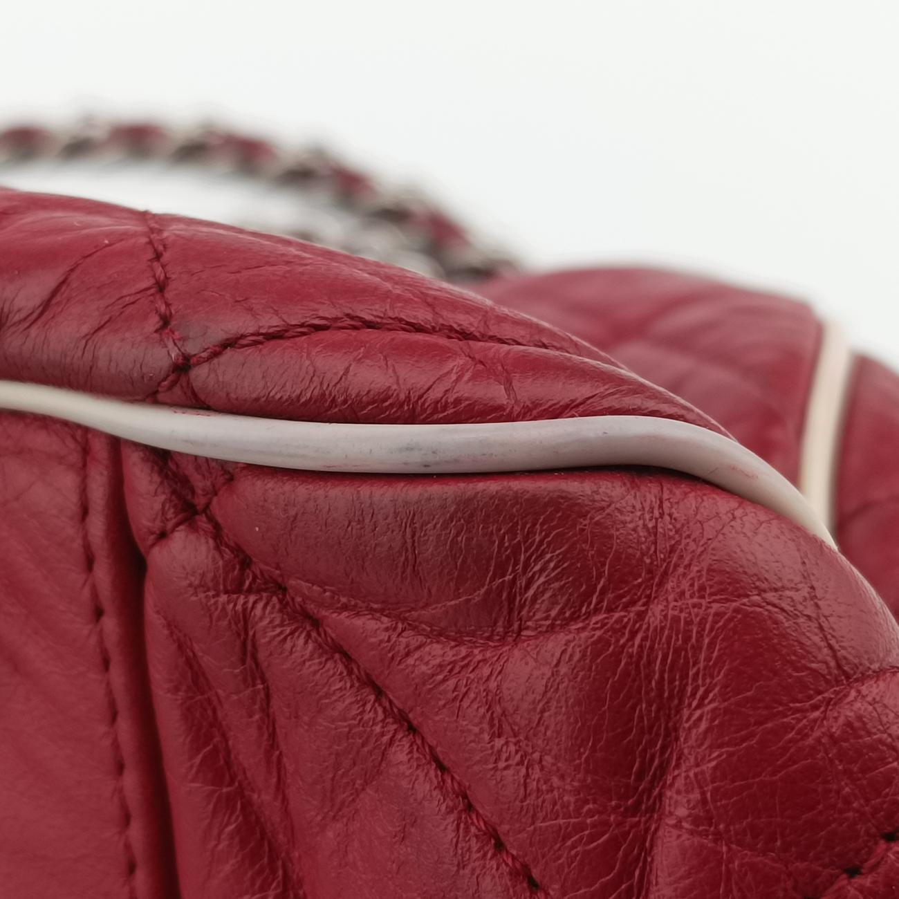 Vintage Chanel East West Red lambskin A37694 shoulderbag | stylenewstar