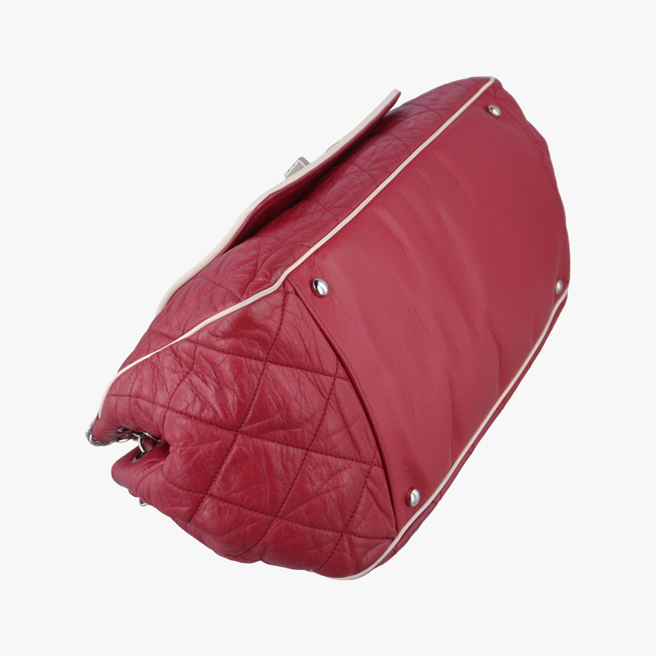 Vintage Chanel East West Red lambskin A37694 shoulderbag | stylenewstar