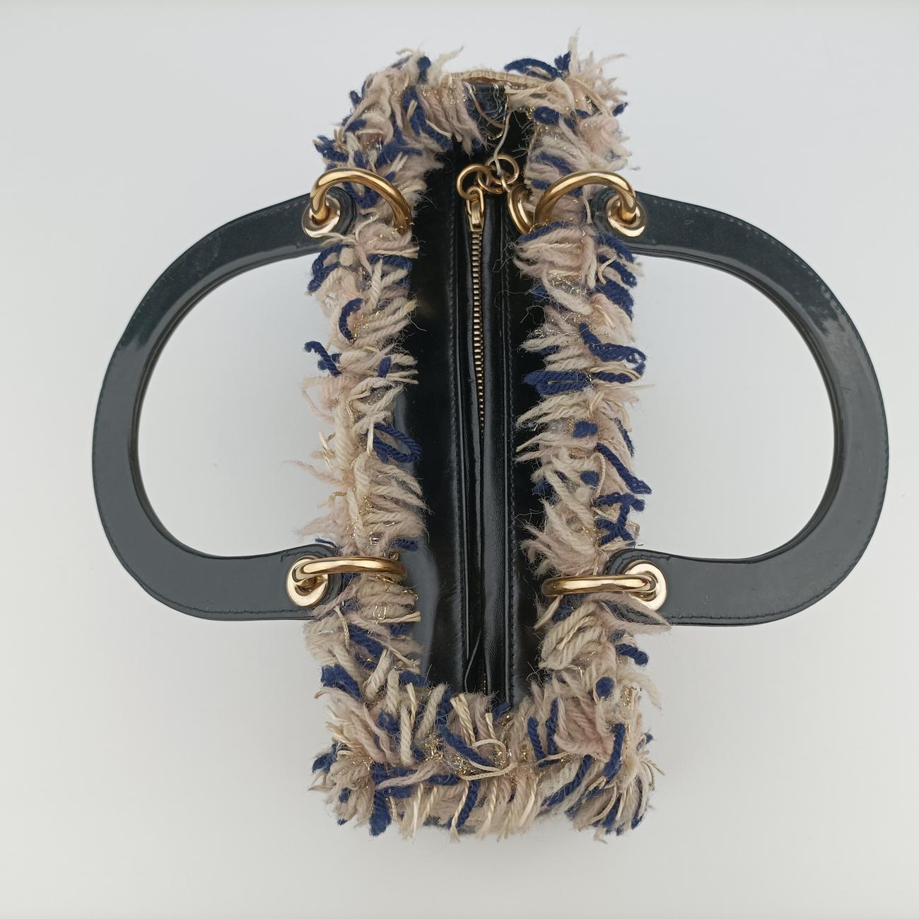 Vintage Christian Dior Lady Dior Beige×Multicolour Tweed  handbag | stylenewstar