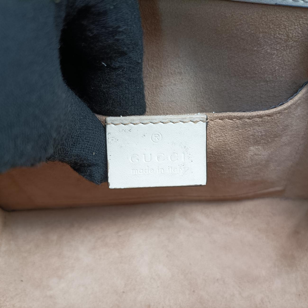 Pre-owned Gucci Sylvie Ivory× navy × red Leather 470270 shoulderbag | stylenewstar