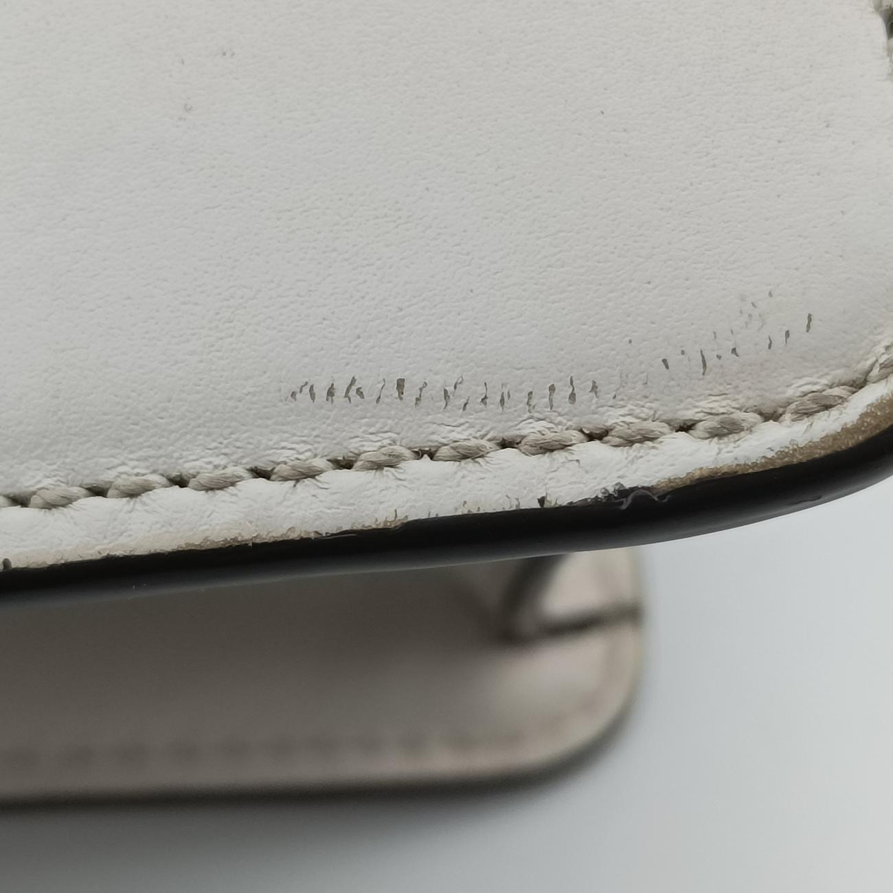 Pre-owned Gucci Sylvie Ivory× navy × red Leather 470270 shoulderbag | stylenewstar