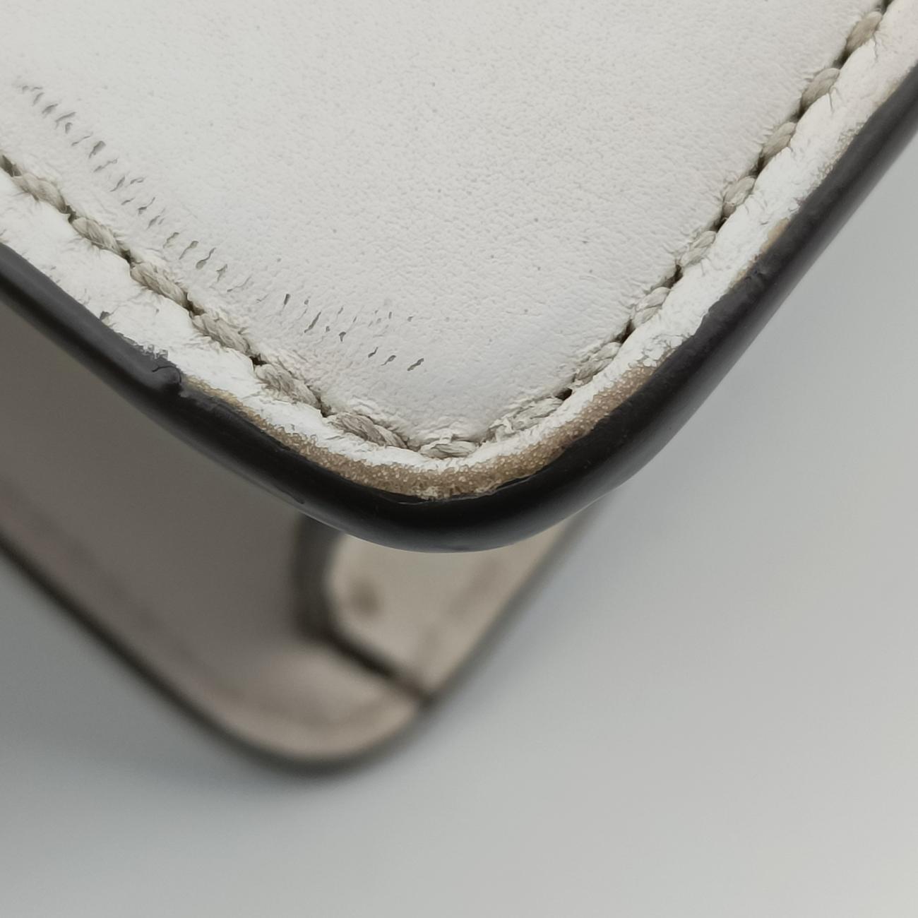 Pre-owned Gucci Sylvie Ivory× navy × red Leather 470270 shoulderbag | stylenewstar