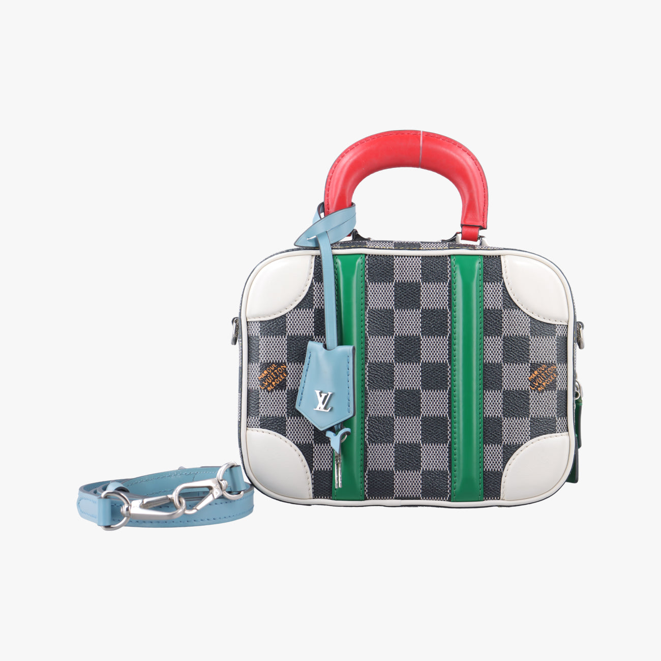 Pre-owned Louis Vuitton VALISETTE BB Noir x White x Multicolor Damier Multicolor×calf leather N40233 shoulderbag | stylenewstar