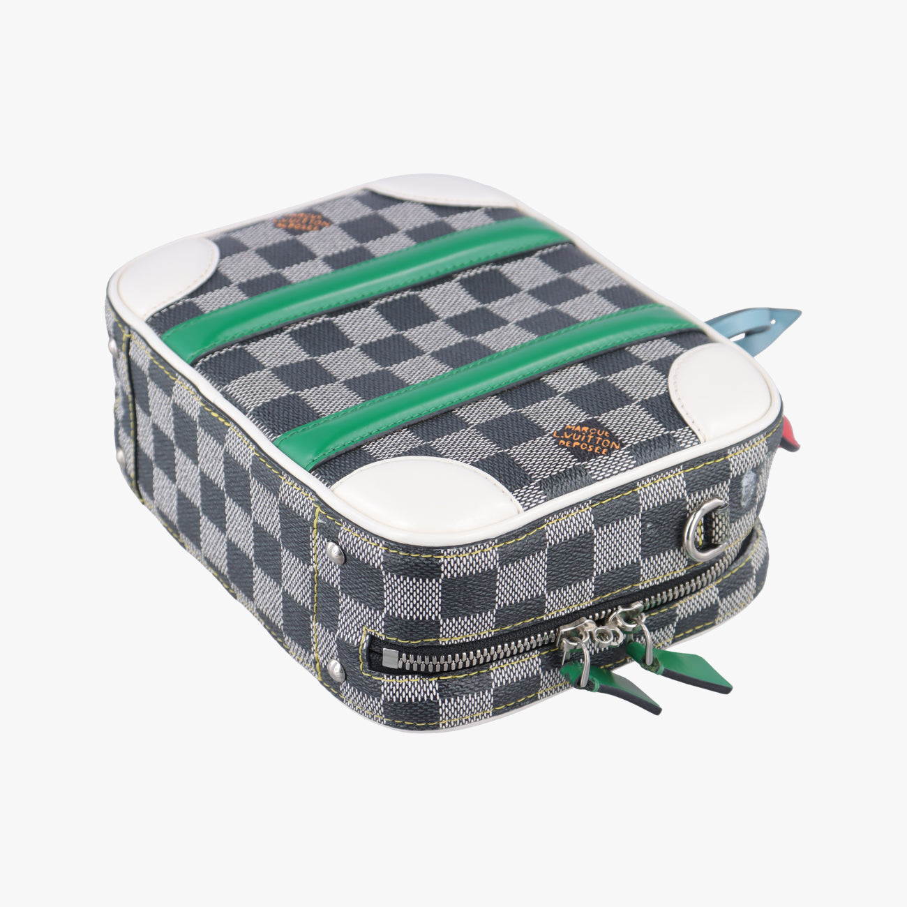 Pre-owned Louis Vuitton VALISETTE BB Noir x White x Multicolor Damier Multicolor×calf leather N40233 shoulderbag | stylenewstar