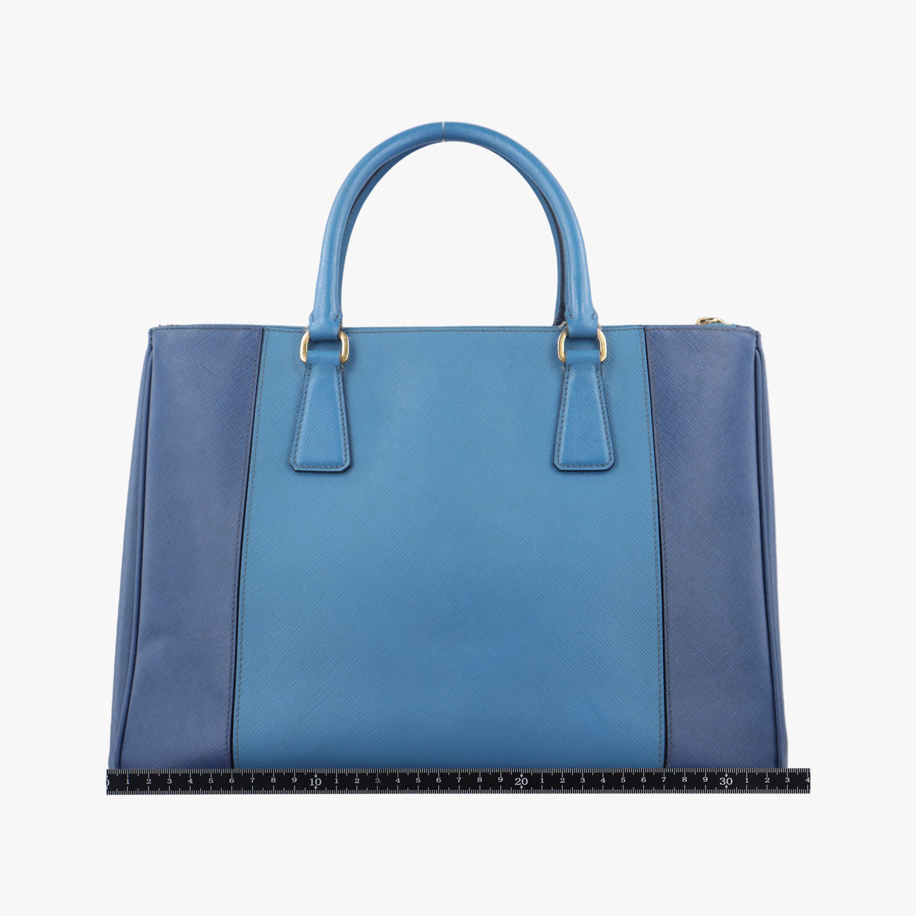Pre-owned Prada Galleria Blue×Navy SAFFIANO Leather B2274C shoulderbag | stylenewstar