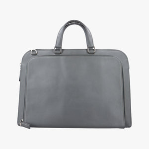 Triangle Logo Plate Grey Saffiano Leather 49