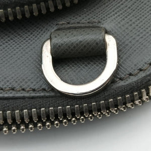 Triangle Logo Plate Grey Saffiano Leather 49