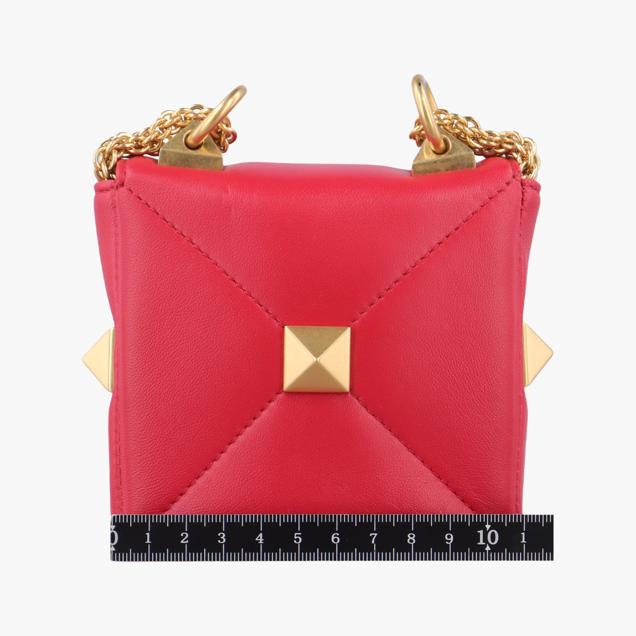 Galvani Roman Stud Flap Red Leather ICチップ