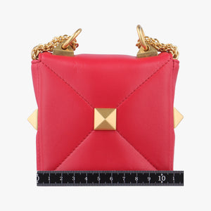 Galvani Roman Stud Flap Red Leather ICチップ