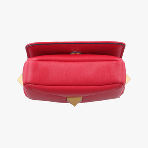 Galvani Roman Stud Flap Red Leather ICチップ