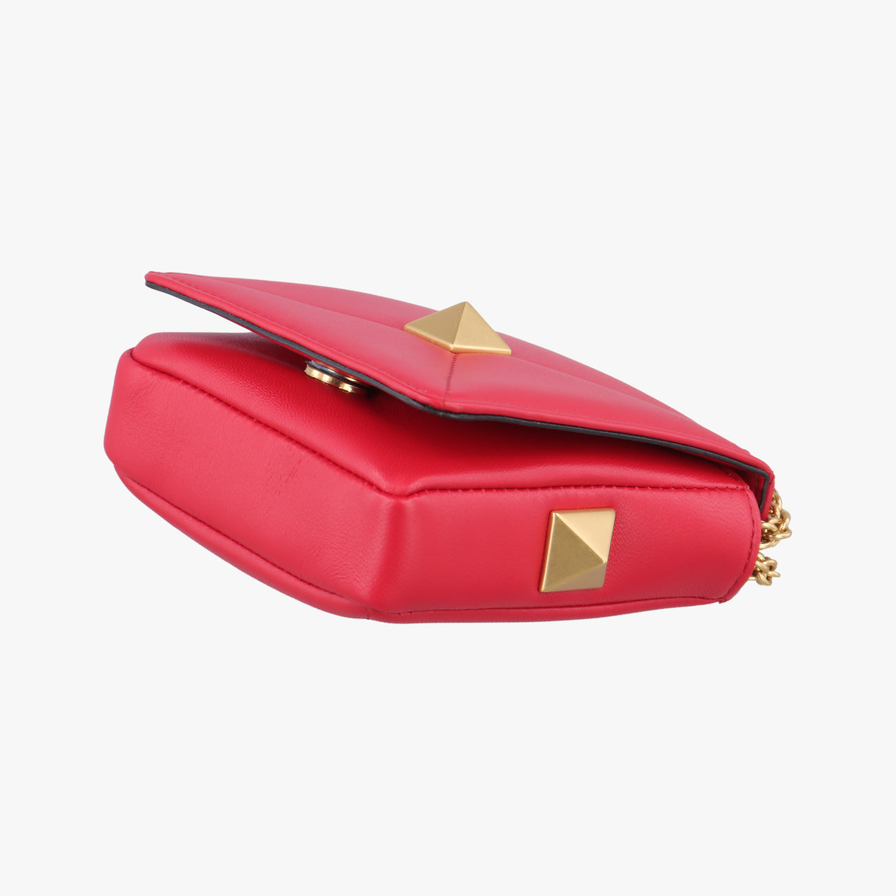Galvani Roman Stud Flap Red Leather ICチップ
