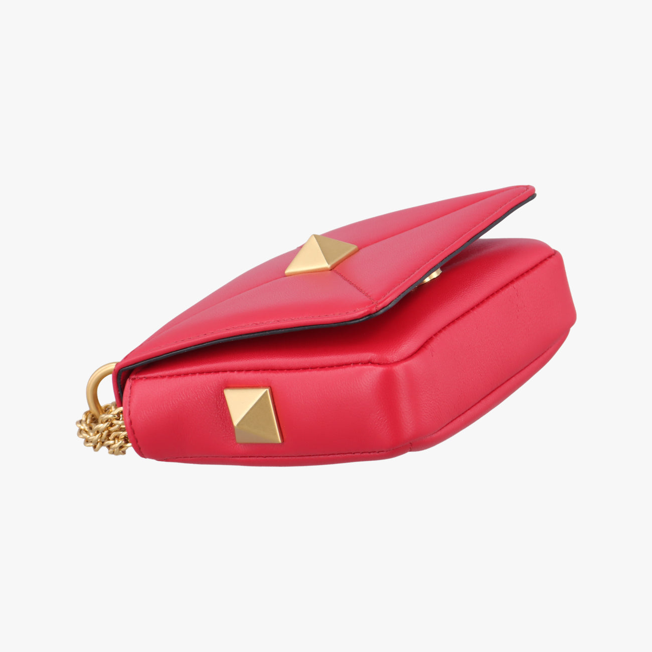 Galvani Roman Stud Flap Red Leather ICチップ